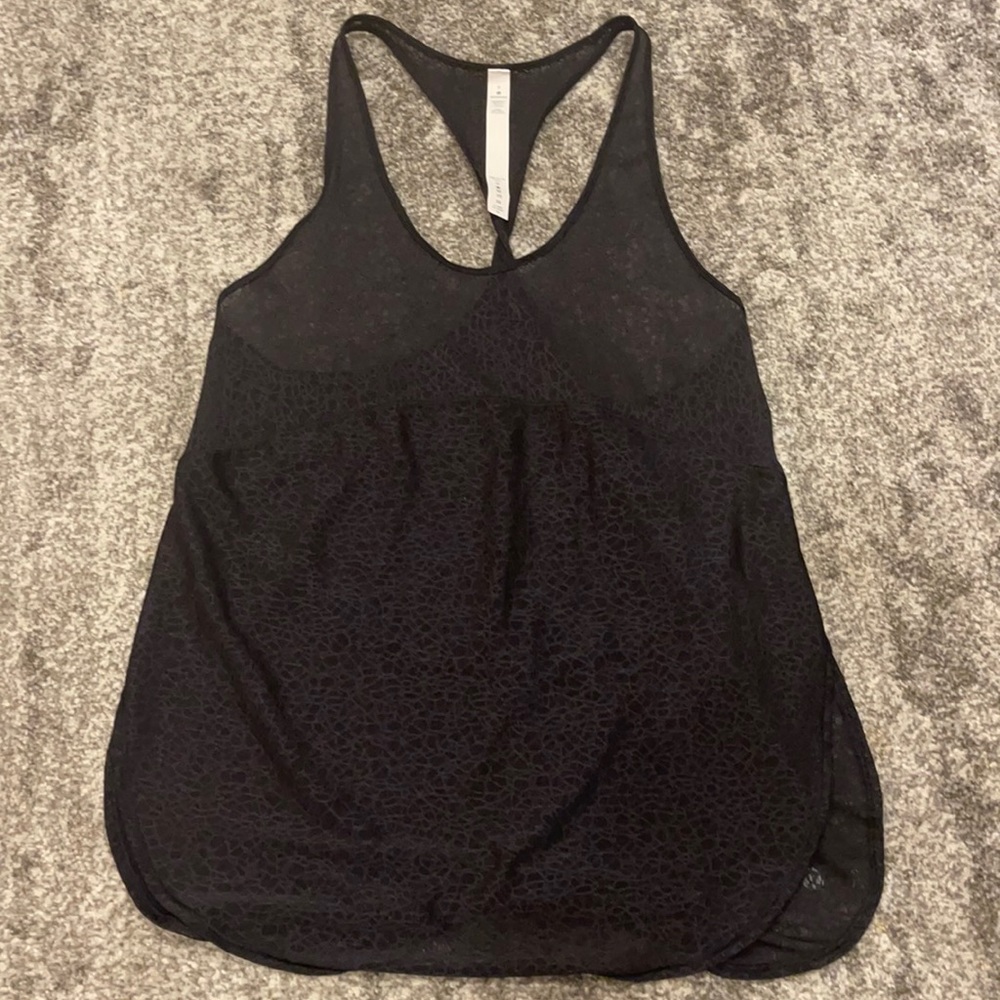 Lululemon Black See Through Tank Top